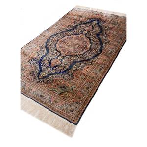 Alfombras de Seda Azul Anudadas a Mano Gulmarg Pae-5299, Rectangulares, con Medallón de Viscosa, Estilo Patchwork Abstracto, Hechas a Mano, para Uso en el Hogar y el Automóvil - Product Image 2