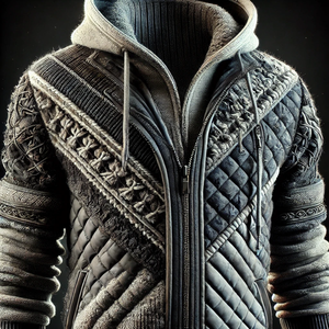 Stylish Embossed Winter Hoodie with Premium Fleece Fabric Waterproof & Eco-Friendly Embroidered Details for Fashion-Forward Look - Product Image 4