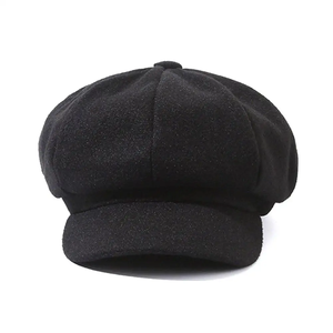 Autumn Winter <b>Waterproof</b> 5-Panel Solid Plain Newsboy Cap <b>for</b> Women & <b>Men</b> Casual Cotton+Polyester <b>Hat</b> - Product Image 1