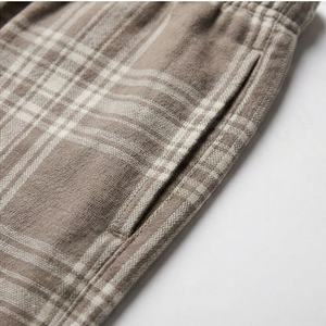 Pantalons pour hommes sur mesure OEM ODM, pantalons en flanelle à carreaux tendance, pantalons décontractés, streetwear, design à carreaux élégant, coton confortable - Product Image 5