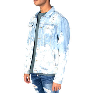 Veste en jean à col montant à manches longues pour homme Style streetwear Hiver décontracté Imperméable Résistant Coupe ample Personnalisable à l'avant - Product Image 1