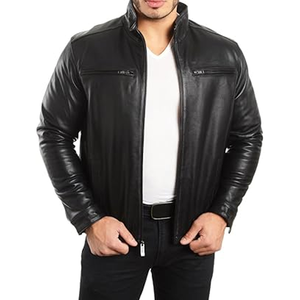 Chaqueta cálida de cuero de invierno de alta calidad para hombre, último diseño de moda callejera, tela de lona transpirable, estilo motorista con cuello levantado - Product Image 6