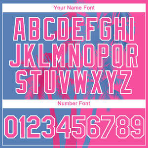 Factory Made Custom Unisex Two Button Sublimated Softball Jersey Aqua <b>Neon</b> <b>Pink</b> Gradient Embroidered Team Name and Number Shirt - Product Image 5