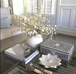 Boîte artisanale de rangement en bois incrustée de nacre vintage faite à la main forme de rectangle d'os de Ramadan personnalisée pour les cadeaux de l'Aïd - Product Image 5