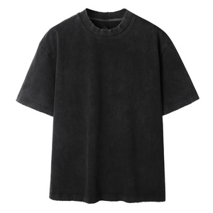 เสื้อยืดโอเวอร์ไซส์ทรงวินเทจ ผ้าคอตตอนถัก 100% ซักกรดแบบ Heavyweight ไม่หดตัว เป็นมิตรต่อสิ่งแวดล้อม แขนสั้น สีพื้น - Product Image 1