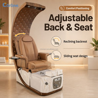 Fauteuil de pédicure électrique de luxe sans tuyauterie pour salon de manucure, en cuir anti-acétone, avec spa pour les pieds et massage