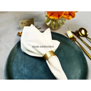 Porte-serviettes en métal, design élégant, double or, nom personnalisé, en stock, écologique, décoration de table de mariage - Product Image 4