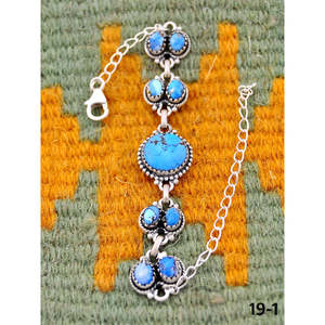 Southwest Handmade Golden Hills Turquoise & Sterling <b>Silver</b> Cuff <b>Bracelet</b> Gift - Product Image 3