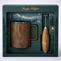 Ensemble de tasse à mélanger électrique avec mousseur à lait, coffret cadeau pour le café, logo personnalisé, vente en gros de tasse à mélanger électrique et de mousseur à lait