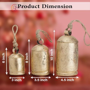 Cloche de Noël suspendue avec corde, décoration d'intérieur de qualité supérieure, cloche décorative d'église de temple au prix le plus bas - Product Image 4