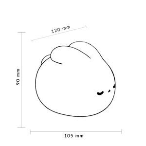 LEDUNI Rabbit Night <b>Light</b> 3000K Warm White USB Rechargeable Dimmable Tap Control <b>Small</b> Silicone Bedroom Lamp - Product Image 4