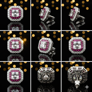 Classic Design Trendy Hip Hop <b>Silver</b> Plated Stainless Steel <b>Stud</b> <b>Earrings</b> with Iced Diamond for Party Wear at Wholesale Price - Product Image 2