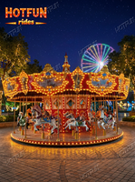 Manège de qualité supérieure pour 24 personnes, carrousel européen, équipement d'amusement, fabricants de carrousels, parcs à thème