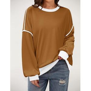 New Collection Luxury <b>Long</b> <b>Sleeve</b> Round Neck Shoulder Slope Solid Comfortable Casual Women's Cotton Sweatshirt From Bangladesh - Product Image 4