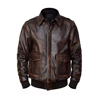 Jaket kulit pria, Model terbaru pengendara sepeda 2 Ton balap jaket kulit pria, Hip Hop grosir Premium Vintage 2 Ton jaket kulit pria