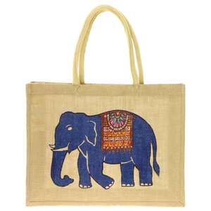 Grand sac fourre-tout d'épicerie en jute naturel écologique avec poignée en coton Logo sérigraphié pour cadeau et promotion - Product Image 4