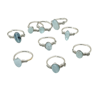 <b>Boho</b> Style Silver Plated Fashion <b>Rings</b> with Natural Stone Accents for Resale - Product Image 2