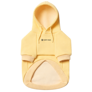 Dog Hoodie Buttercream Yellow Soft Fleece <b>Pet</b> Sweatshirt With Hood Cozy Warm Pullover Winter Wear For Small Medium Dogs Indoor - Product Image 4