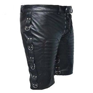 <b>Tan</b> Leather Eco-Friendly Elastic-Waist <b>Belted</b>-Solid Casual Shorts <b>For</b> Women and <b>Men</b> Custom Logo Oem Latest Fashion Design - Product Image 3