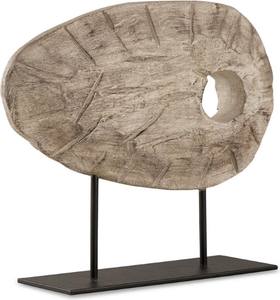 Sculpture est une pièce décorative présentant une sculpture texturée de forme organique montée sur un métal poli moderne - Product Image 3