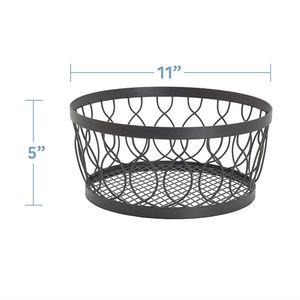Cesta de Frutas Metálica Artesanal que Exhibe una Maestría en la Fabricación para Uso Decorativo en la Cocina - Product Image 5