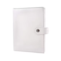Acheter Couverture Cuir Journal Décoratif Bloc-Notes 80 Pages Snap Bouton Fermeture 24X18 cm Blanc Couleur Journal