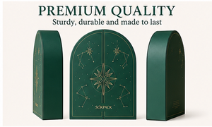 Custom 24 Days Arch Advent Calendar <b>Box</b> <b>Empty</b> Triple Door Green Gold Constellation OEM Christmas Wholesale Supplier - Product Image 2