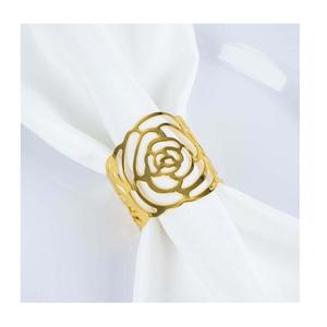 Ronds de serviette élégants en métal doré et ivoire, porte-serviettes sculptés dorés et ivoire pour mariage et occasions spéciales - Product Image 3