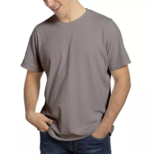 Camiseta de manga corta para hombre, camisa 100% de algodón de Color sólido, alta calidad, venta al por mayor, precio barato, fabricación directa de fábrica - Product Image 1