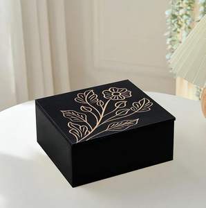 Large Capacity Customizable Wooden Printed Jewelry <b>Box</b> with <b>Floral</b> Print Design for Complete Jewelry Collection Decor - Product Image 1