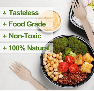 100% Fourchette en bois jetable écologique Bouleau naturel sain Style simple durable - Product Image 3