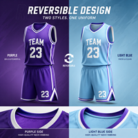 Unisex Anpassbares Wendebares Basketball-Trikot Schnelltrocknend Atmungsaktives Polyester-Mesh Sportbekleidung für Erwachsene Übergrößen XS-XL Bedruckt