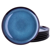Assiette en céramique nordique personnalisée en gros, 10,5 pouces, assiette à salade en céramique émaillée réactive, assiette de service