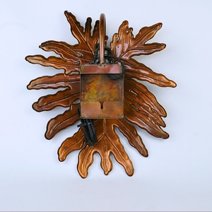 Elegante lámpara de pared con forma de hoja de cobre Premium, decoración de planta colgante brillante de lujo para el hogar o la boda, aspecto hermoso - Product Image 3