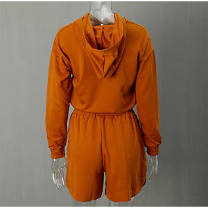 2023 más vendidos Unisex Casual Hip Hop estampado polar sudaderas con capucha pantalones cortos conjunto directo de fábrica OEM Primavera Verano Terry tela conjuntos de hombres - Product Image 6