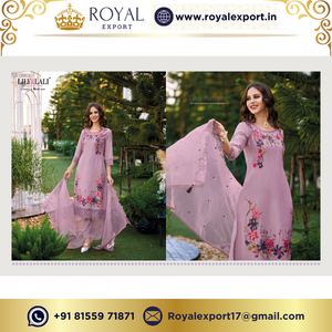 งานพิมพ์และงานฝีมือระดับพรีเมียมสุดพิเศษบนชุดผ้าไหมกุณี Chanderi คอลเลกชันปี 2024 โดยรอยัลส่งออก - Product Image 5