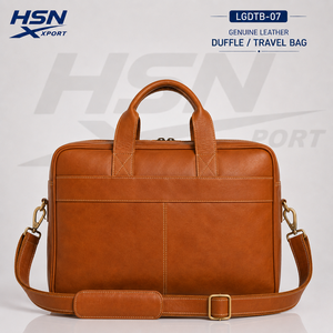 Sac à main pour ordinateur portable en cuir véritable HSN Vintage LGDTB-07, grande capacité, fermeture éclair, sac de voyage à bandoulière pour usage professionnel - Product Image 2