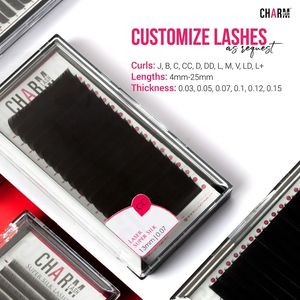 CharmLash láser bandejas de pestañas de seda suave innovadora extensión de pestañas de seda más natural pestañas de seda láser al por mayor cinta adhesiva personalizada - Product Image 5