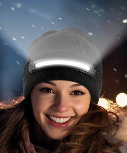 Éclairage extérieur Lampe frontale LED Bonnet avec lumière Cadeau pour hommes Idées de bas de Noël - Product Image 4
