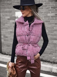 เสื้อแจ็กเก็ตแขนกุดสำหรับผู้หญิง, เสื้อแจ็คเก็ตแขนกุดบุคอตตอนสำหรับฤดูหนาว - Product Image 3