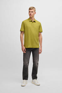 Camiseta Polo de punto de verano unisex personalizada para hombre, camiseta de manga corta a rayas en contraste informal ajustada informal de media manga - Product Image 3