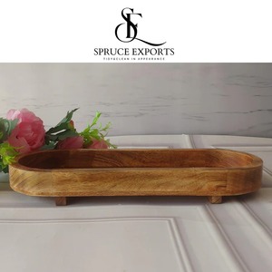 Most Selling Capsoul Modern Wooden Tray with Raised Edges for Serving <b>Snacks</b> or Home Decor for Ramadan Wedding or Diwali - Product Image 3