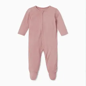 30% algodón orgánico 70% de bambú ropa de bebé al por mayor de la venta caliente mameluco del bebé cremallera fútbol Color sólido bebé Onesie