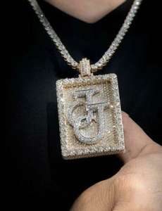 Collier avec plaque de nom personnalisée, chaînes cubaines, alliage plaqué rhodium, pendentif en zircon, bijoux classiques personnalisés, cadeau d'anniversaire - Product Image 2