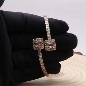 Moissanite Iced Out <b>Bangle</b> Bracelet 925 Sterling Silver Plated Bling Hip Hop Trendy Wedding Jewelry for <b>Men</b> and Women - Product Image 2