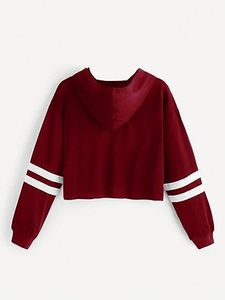 เสื้อครอปมีฮู้ดแขนยาวของผู้หญิงเสื้อสเวตเตอร์แบบสวมหัวเสื้อสวมหัวมีซิปด้านหน้าพิมพ์ลายตัวอักษรออกแบบสไตล์ฤดูร้อนฤดูหนาว - Product Image 6