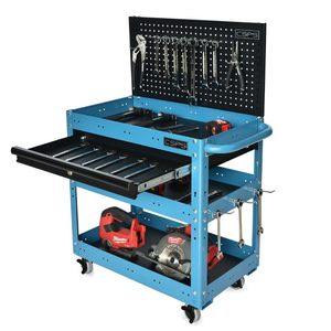 Carro de herramientas de acero inoxidable de 3 niveles al por mayor con ruedas, compatible con ODM y OEM para uso en taller para la industria de armarios de garaje mecánicos - Product Image 6