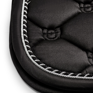 English <b>dressage</b> saddle pad satin finish soft polycotton interior solid tone durable construction horse riding accessory comfort - Product Image 6