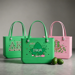 Sac en EVA personnalisé, imprimé dessin animé, étanche, style classique, sac de plage, grand sac fourre-tout en caoutchouc EVA avec trous - Product Image 1