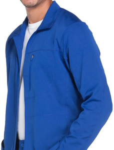 Chaqueta exfoliante de manga larga elástica holgada para hombre con estilo de nuevo diseño para médicos con cierre de cremallera y puños acanalados - Product Image 5